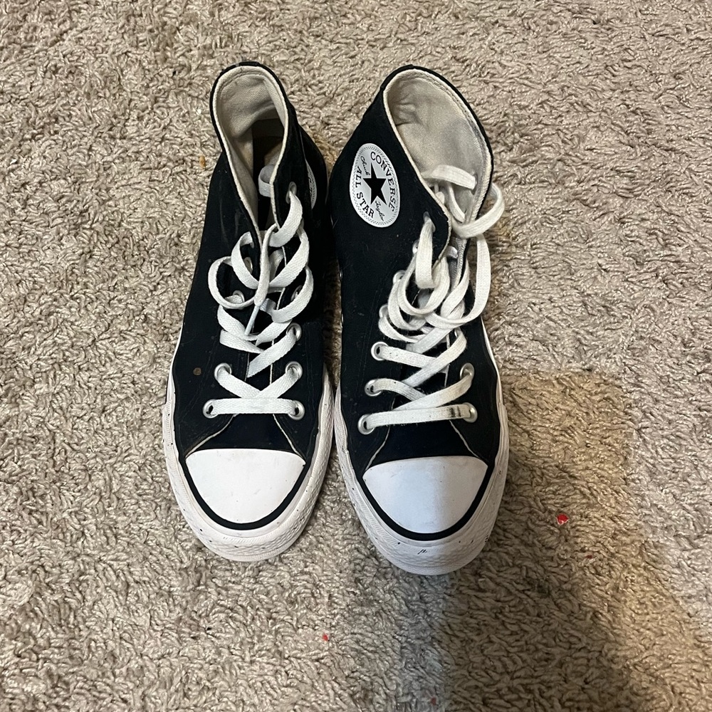 Black Converse All Star Lift platforms.